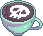 pastel green latte with skull art